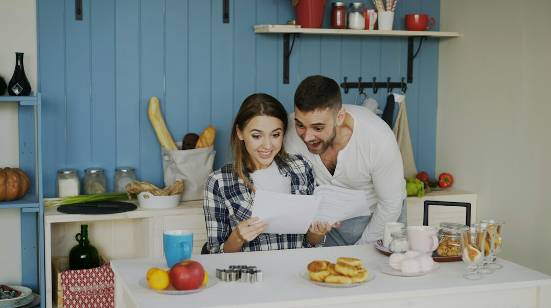 couple reviewing household bills