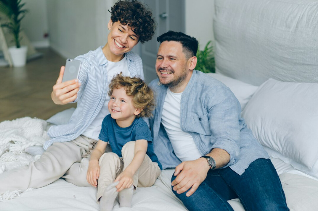 happy family celebrating savings goal