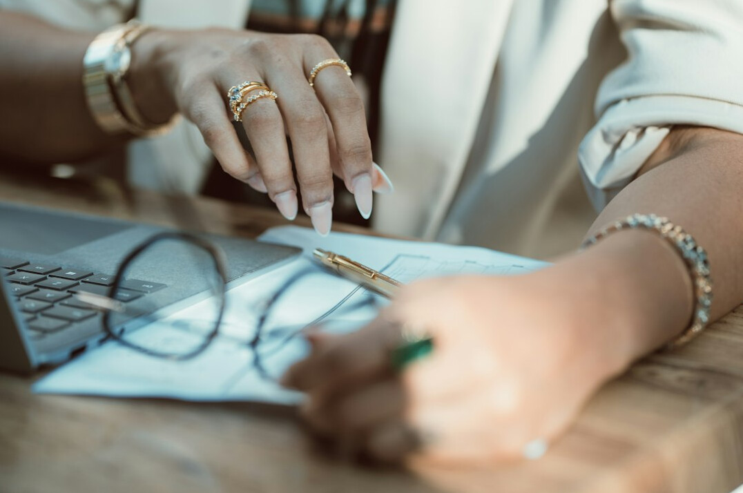 person reviewing financial statements